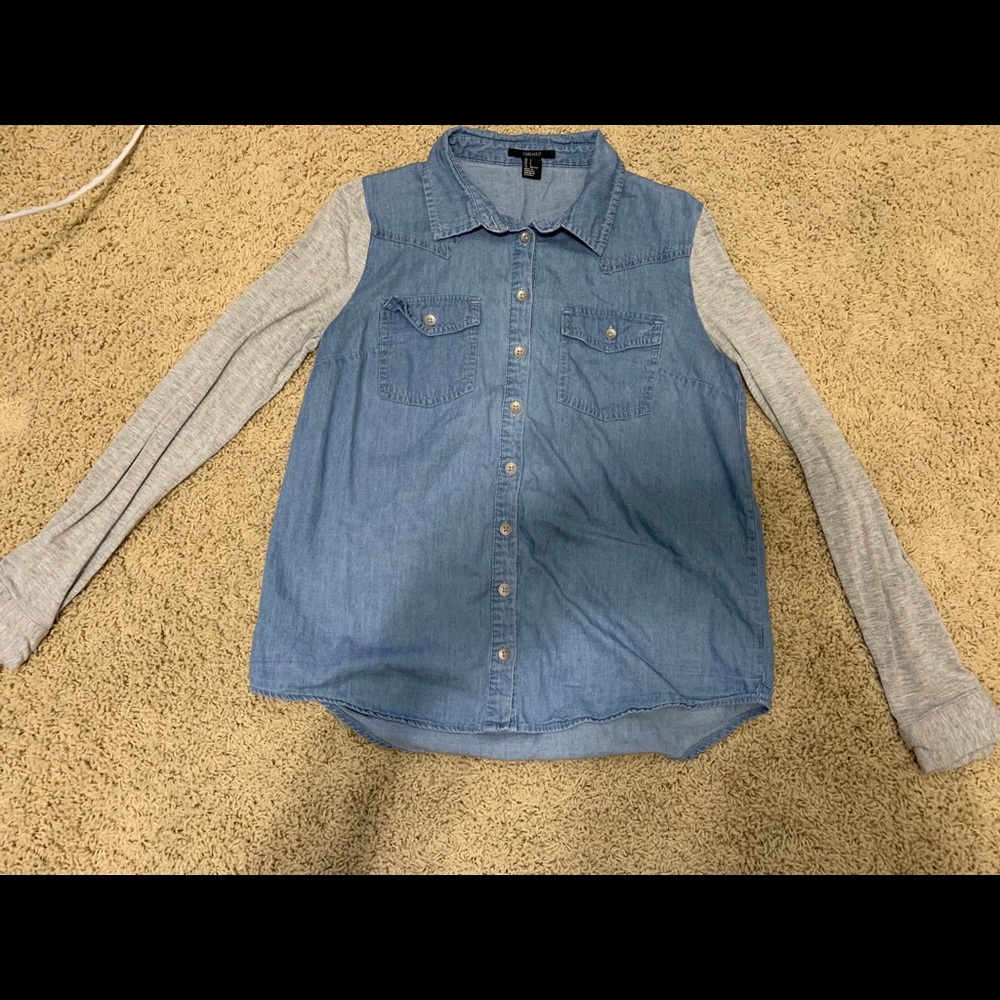 Forever 21 button down denim long sleeve